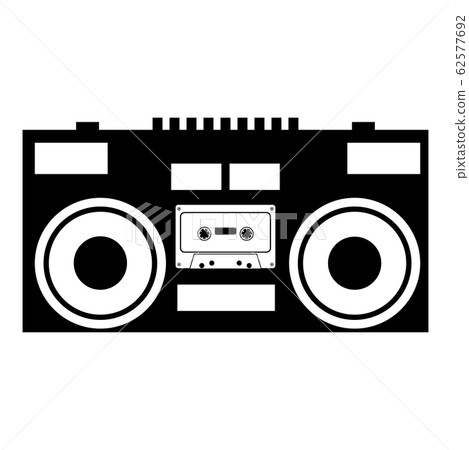 Cassette recorder Mobile stereo music icon black  62577692