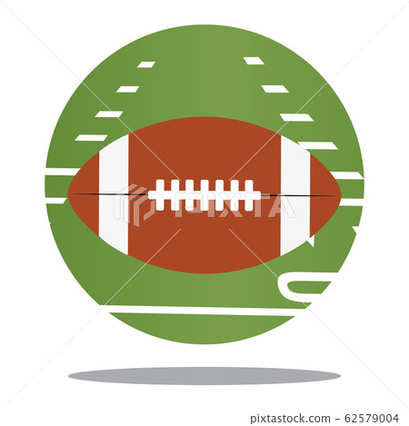 American football ball in a button 62579004