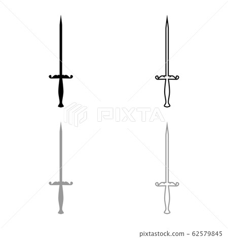Stylet knife Stiletto icon outline set black grey Stylet knife Stiletto icon outline set black grey 62579845