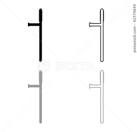 Baton icon outline set black grey color vector  62579849