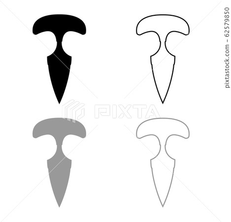 Knuckles knife icon outline set black grey color Knuckles knife icon outline set black grey color 62579850