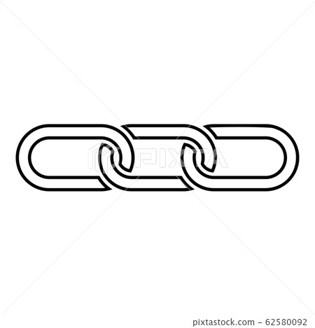 Chain links Interlock icon outline black color  62580092