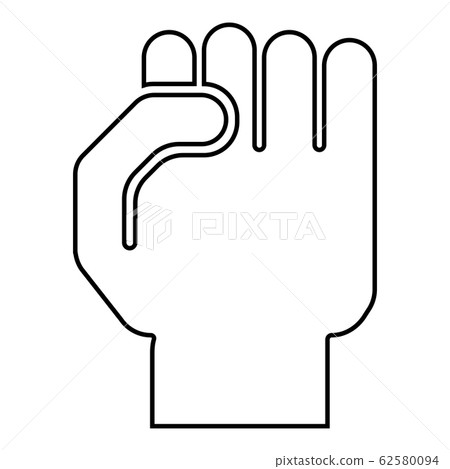 Fist icon outline black color vector illustration  62580094