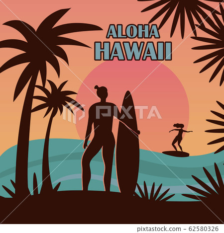 People on the beach poster vector illustration People on the beach poster vector illustration 62580326