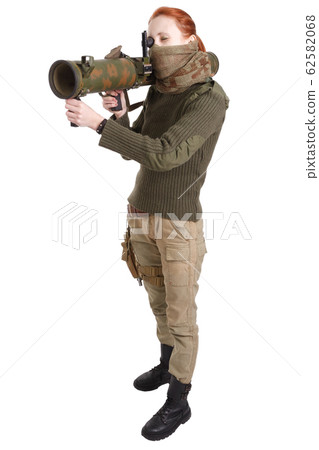 girl mercenary with RPG rocket launcher 62582068