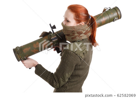 girl mercenary with RPG rocket launcher 62582069