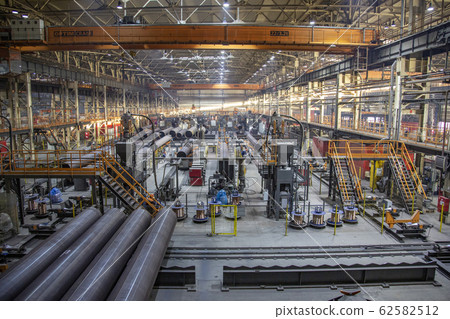 Industrial workshop of a gas pipe factory Industrial workshop of a gas pipe factory 62582512