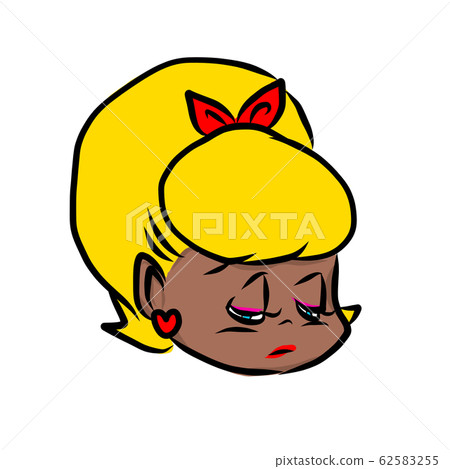 Disappointed POP girl facial expression / Blond hair / Fan-chan 62583255