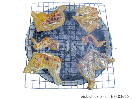 Thai Street Food, Charcoal Grilled roast Chickens Thai Street Food, Charcoal Grilled roast Chickens 62583610