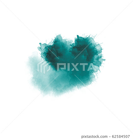 Artistic painting in shades of green and blue. Colorful paint splashes. Modern abstract art. 62584507