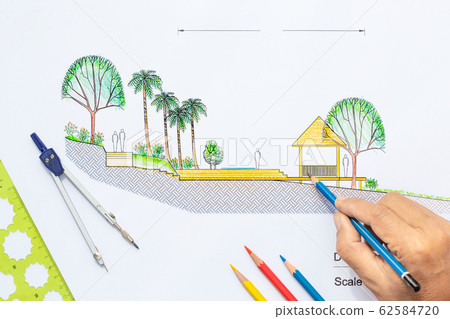Architecture design Deck pool section elevation Architecture design Deck pool section elevation 62584720