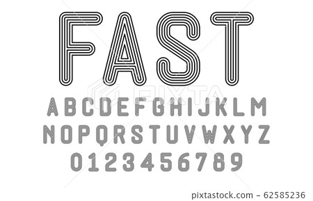Set of alphabets font modern design with lines 62585236