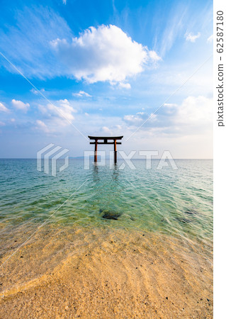 滋賀縣白羽神社的大鳥居湖 滋賀縣白羽神社的大鳥居湖 62587180