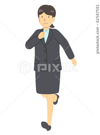  A woman in a running suit 62587591