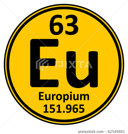 Periodic table element europium icon. Periodic table element europium icon. 62589801