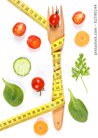 Wooden fork wrapped tape measure 62590144