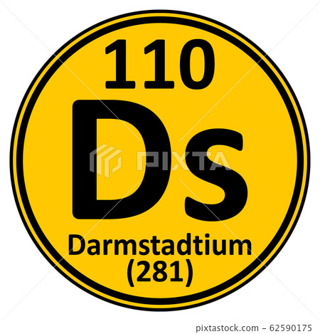 Periodic table element darmstadtium icon. Periodic table element darmstadtium icon. 62590175