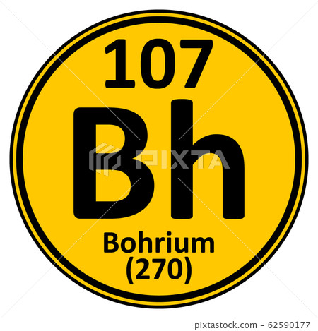 Periodic table element bohrium icon. Periodic table element bohrium icon. 62590177