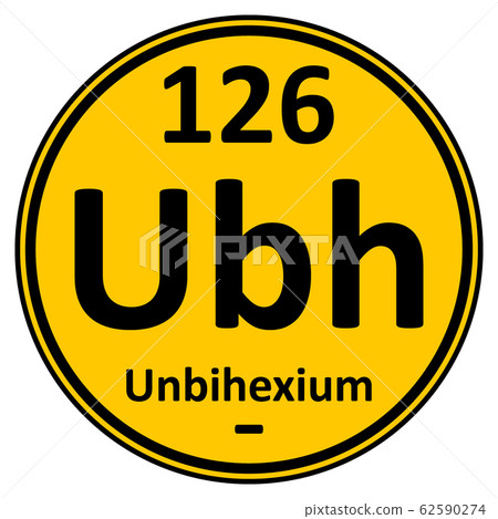 Periodic table element unbihexium icon. 62590274