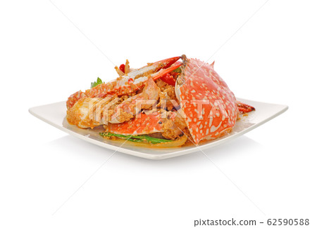 Fried crab with curry powder. Fried crab with curry powder. 62590588
