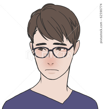 眼睛和鼻子浮腫的男人 眼睛和鼻子浮腫的男人 62590774