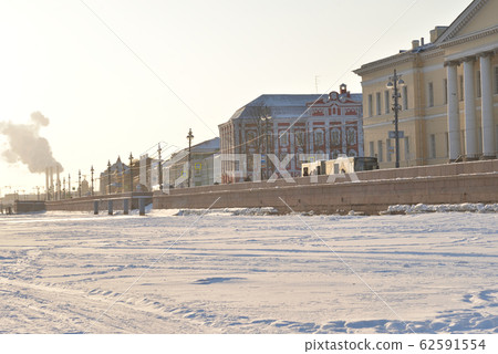 View of University Embankment in Saint Petersburg. 62591554