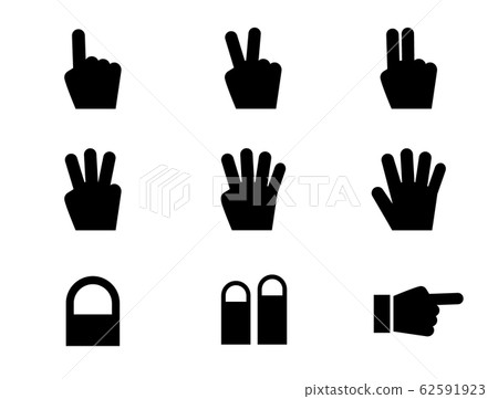 Hand and finger icon set 62591923