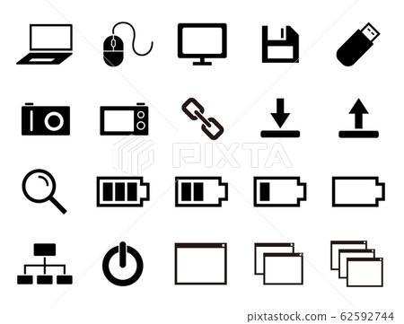 Business icon set for PC, mouse, digital camera, etc. 62592744