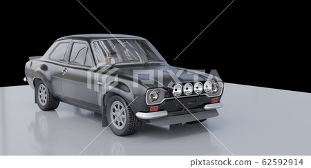 Black Car 3d illustration. Car racing concept. 62592914