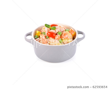 Tuna salad on white background 62593654