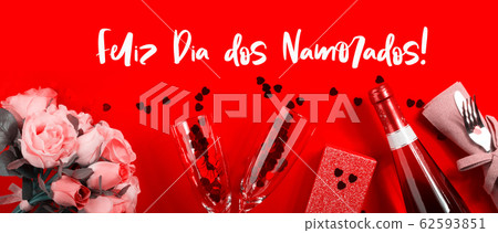 Feliz dia dos namorados. Valentine in portuguese 62593851