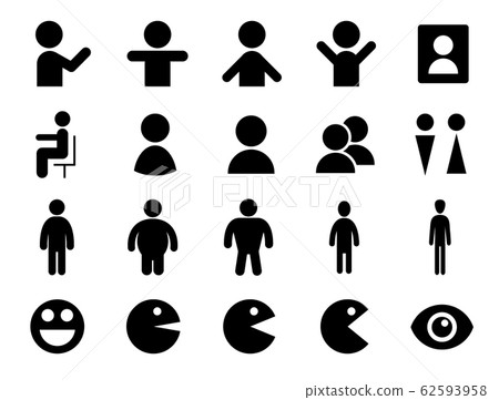Various human shape icon set 62593958