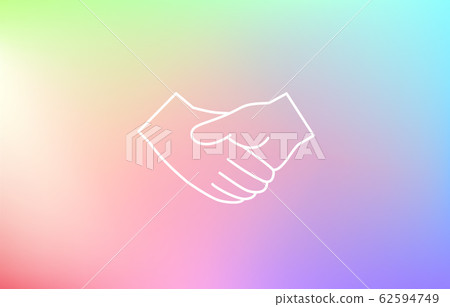 Handshake vector icon with rainbow background 62594749