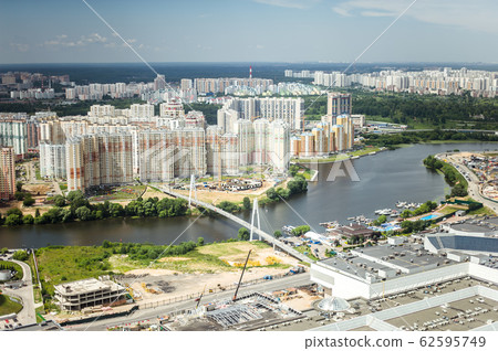 Beautiful summer panoramic landscape. Bird's-eye Beautiful summer panoramic landscape. Bird's-eye 62595749