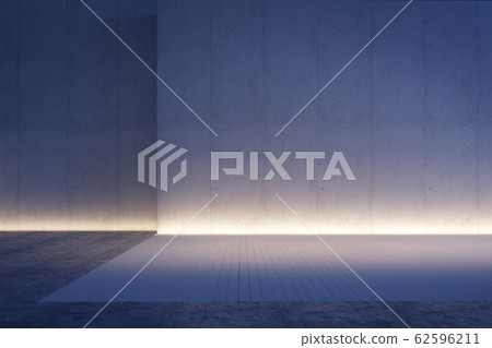 A luxury modern backyard at night, 3d rendering 62596211