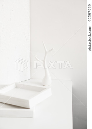Abstract collection of different white objects, modern minimal decor Abstract collection of different white objects, modern minimal decor 62597969