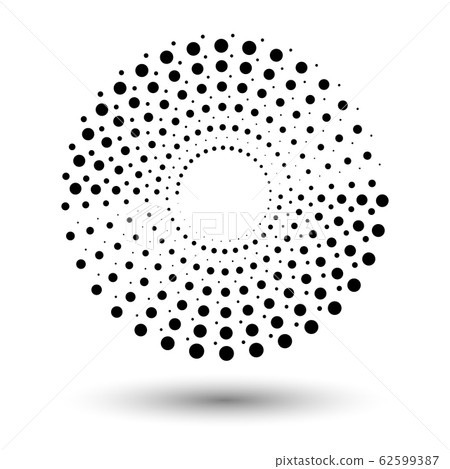 Spiral dots backdrop. Halftone shapes, abstract Spiral dots backdrop. Halftone shapes, abstract 62599387