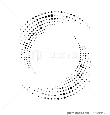 Spiral dots backdrop. Halftone shapes, abstract Spiral dots backdrop. Halftone shapes, abstract 62599429