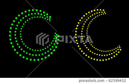 Moon dots backdrop. Halftone shapes, abstract moon Moon dots backdrop. Halftone shapes, abstract moon 62599432