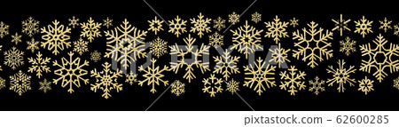 Merry Christmas holiday decoration effect. Golden snowflake seamless pattern. EPS 10 62600285