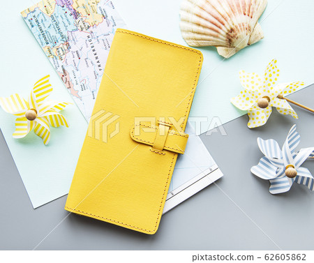 Yellow leather travel organizer 62605862
