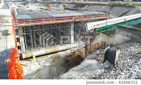 Highway construction site view. Civil engineering 62606352