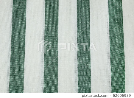 White Cotton Fabric with Green Stripes Pattern 62606989