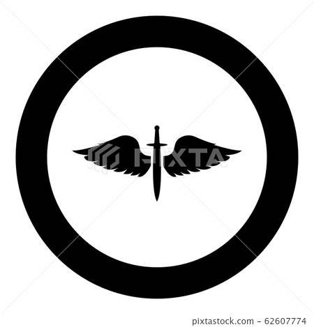 Wings and sword symbol cadets Winged blade weapon 62607774