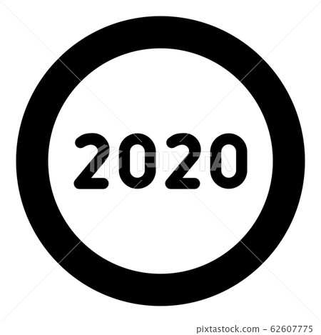 2020 text symbols New Year letters icon in circle 2020 text symbols New Year letters icon in circle 62607775