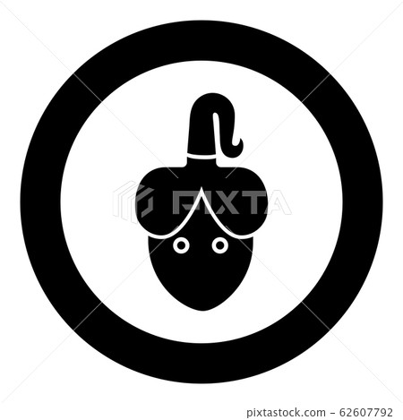Woman head with scythe Face in front icon in Woman head with scythe Face in front icon in 62607792