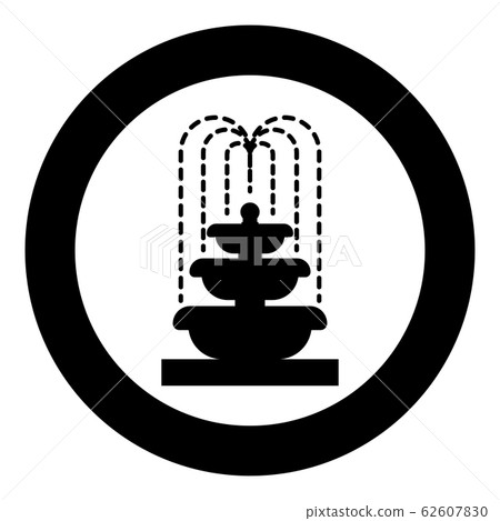Fountain Tier of Water icon in circle round black Fountain Tier of Water icon in circle round black 62607830