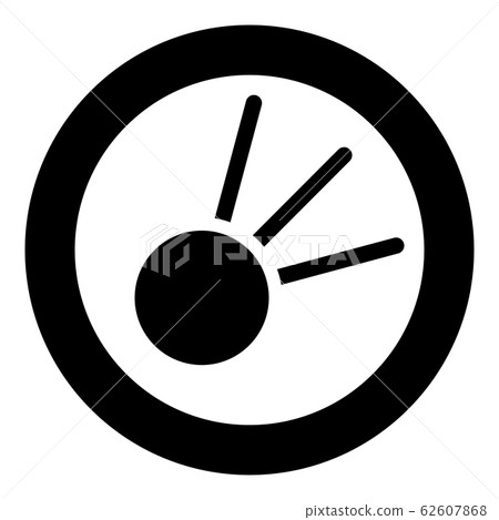 Symbol meteorite icon in circle round black color 62607868