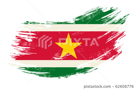 Surinamese flag grunge brush background. Vector illustration. 62608776