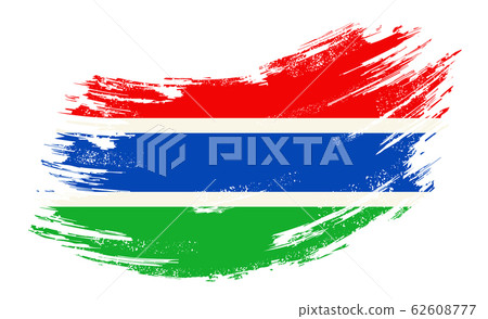 Gambian flag grunge brush background. Vector illustration. 62608777